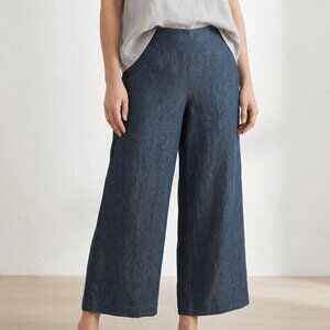 Eileen Fisher Wide Leg Linen Blend Pants | Size Large